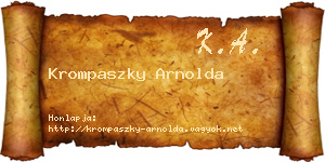 Krompaszky Arnolda névjegykártya